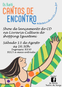 Flyer Cantos de Encontro - Livraria Cultura